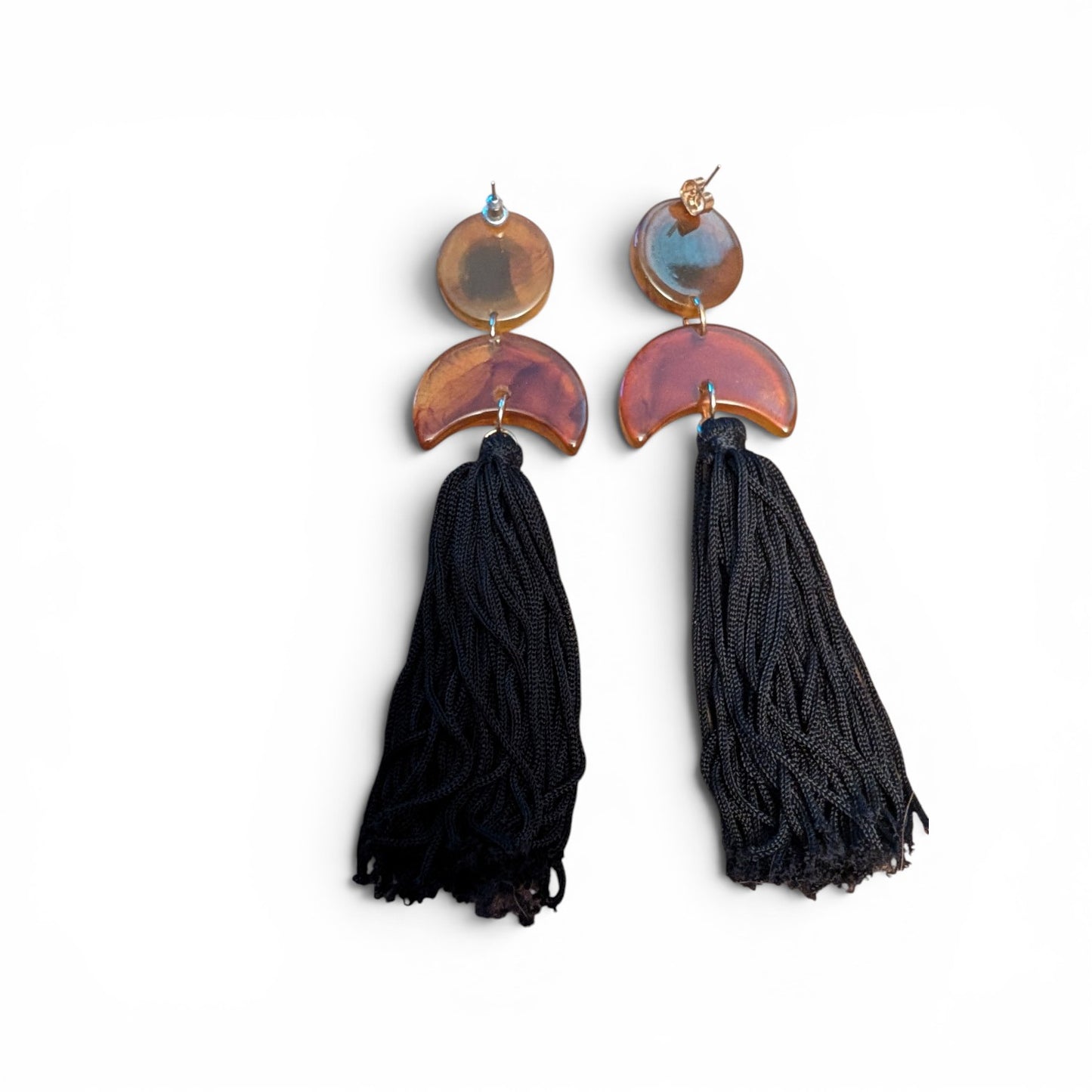 Vintage Tortoiseshell & Tassel Drop Earrings — Found in Rome