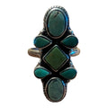 Vintage Statement Ring | Silver Stamp; Turquoise-Style Cluster | Bologna Italy Market Find