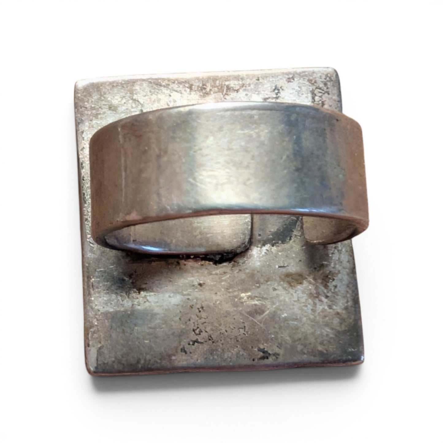 Vintage Italian Modernist Red Mosaic Statement Ring – Adjustable Sterling Silve