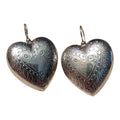 Puffy Heart Earrings, Vintage Deadstock, Bologna Italy Market Find