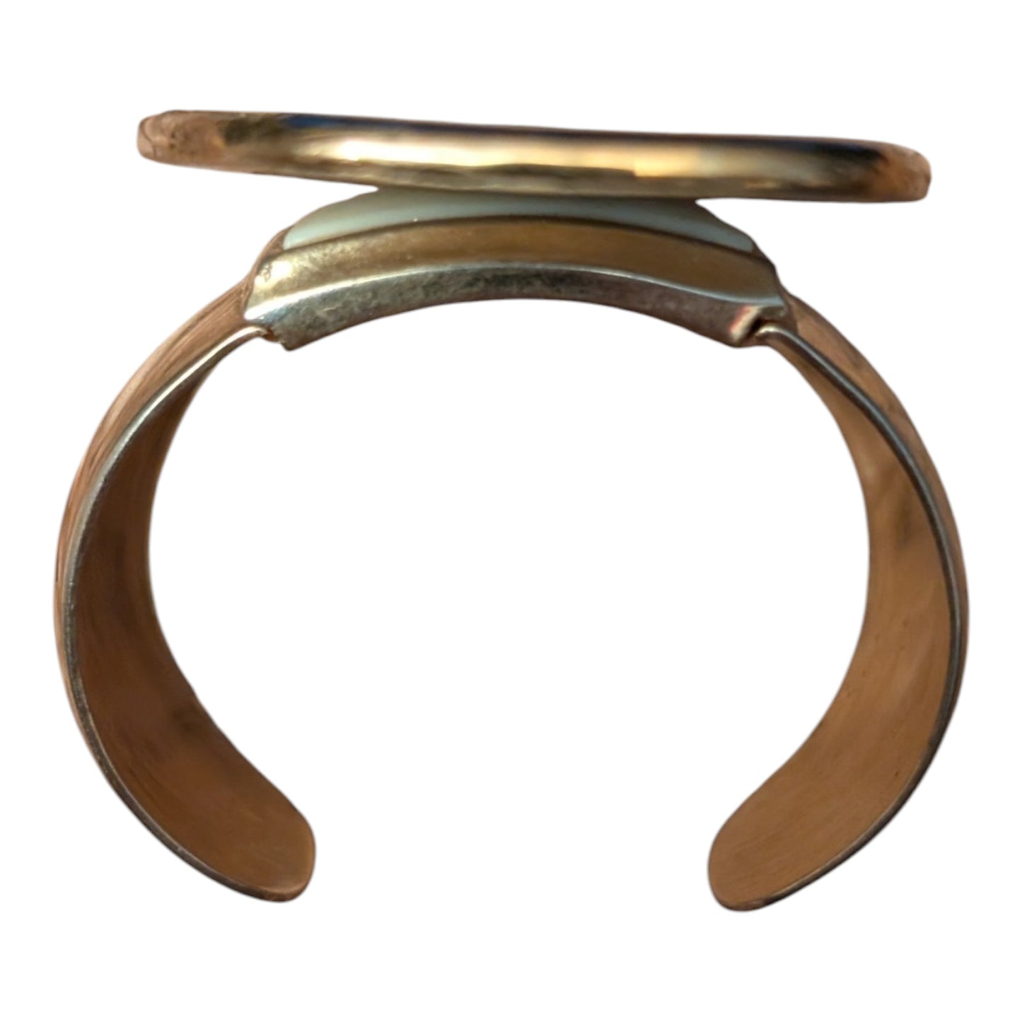 Handmade Upcycled Cuff Bracelet | Vintage 80s Ceramic on Gold Cuff | One-of-a-Kind Statement Piece