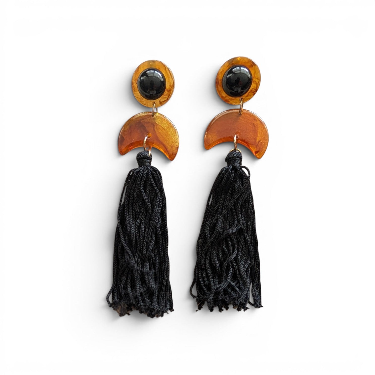 Vintage Tortoiseshell &amp; Tassel Drop Earrings — Found in Rome
