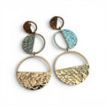Hammered Gold Moon Phase Statement Earrings